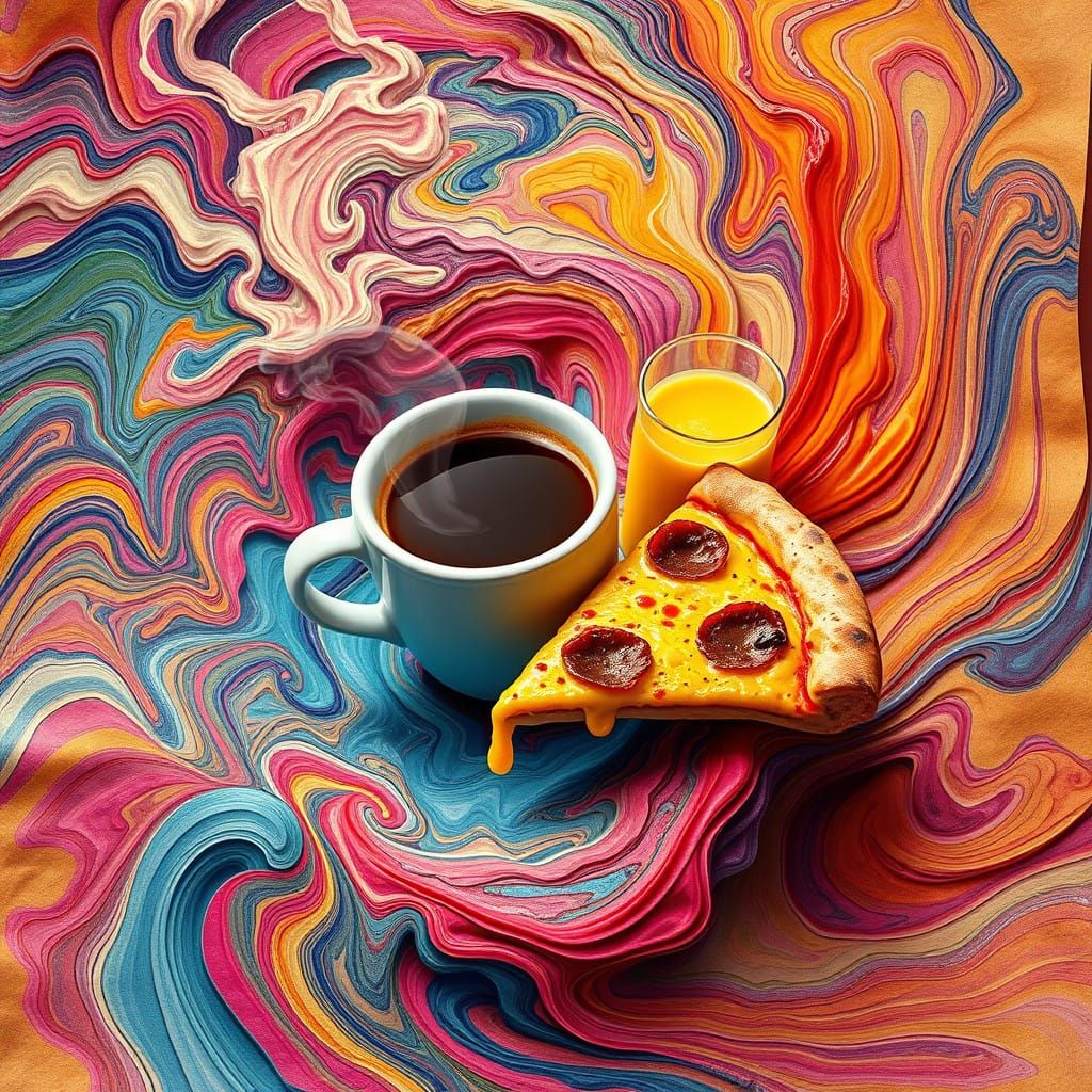 Surreal Coffee Dreamscape in Digital Art