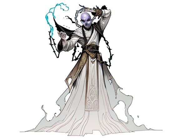 Dark Monk Adrift in Haunting, Dreamlike Landscape