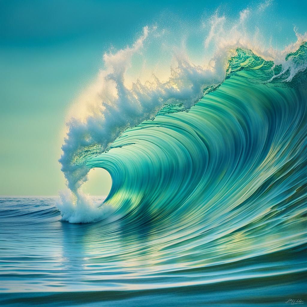 Ocean Wave with Apple: Detailed Matte Painting