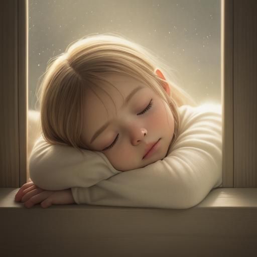 Sleeping Baby Portrait in Warm Light