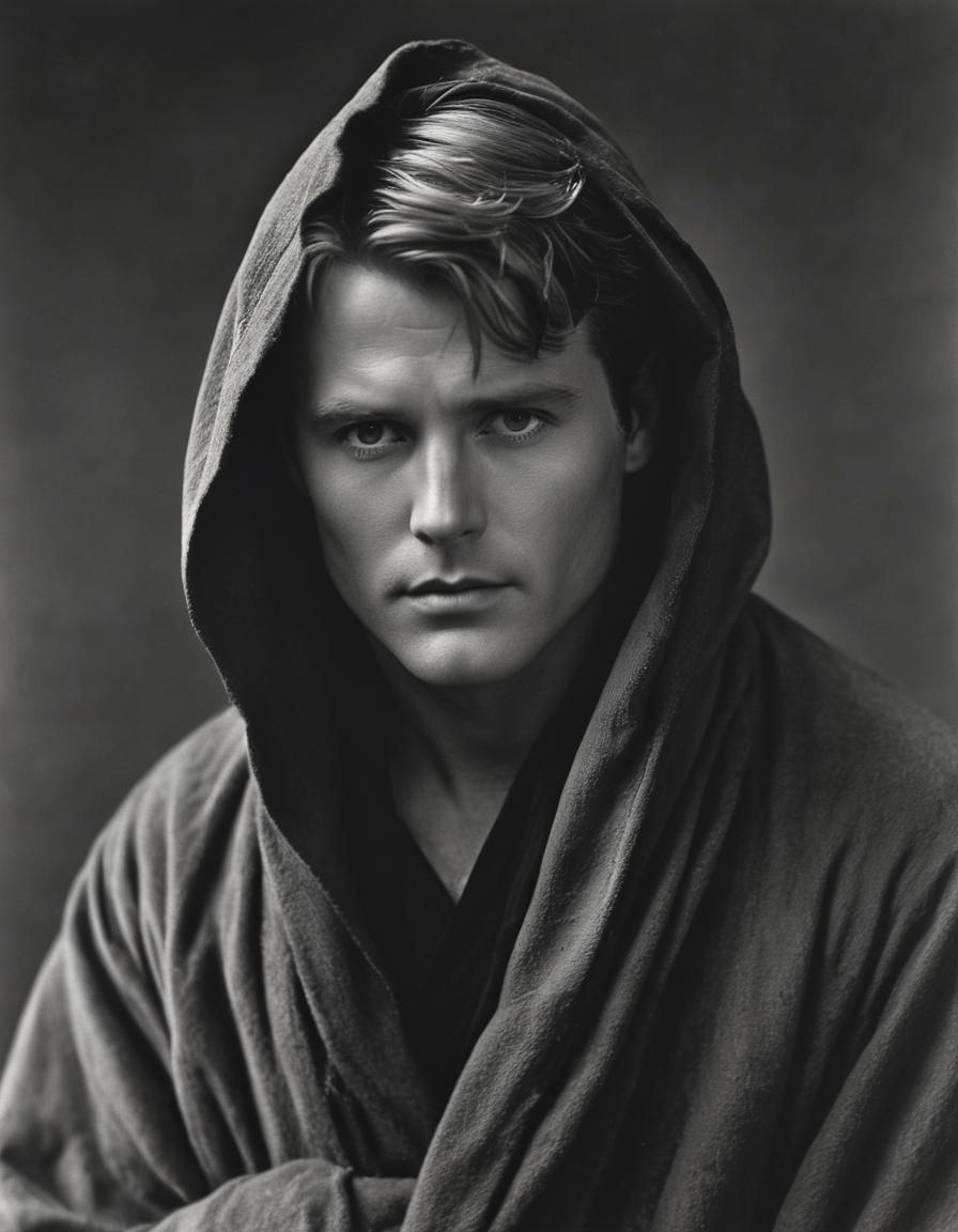 Shadowed Wizard: A Vintage Expressionist Portrait