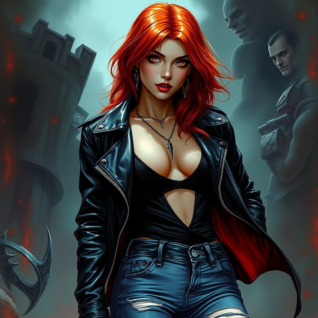 Vampire Girl in Dark Fantasy Style