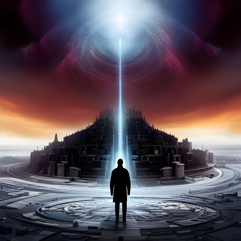 Luminescent Figures in a Desolate Dreamscape