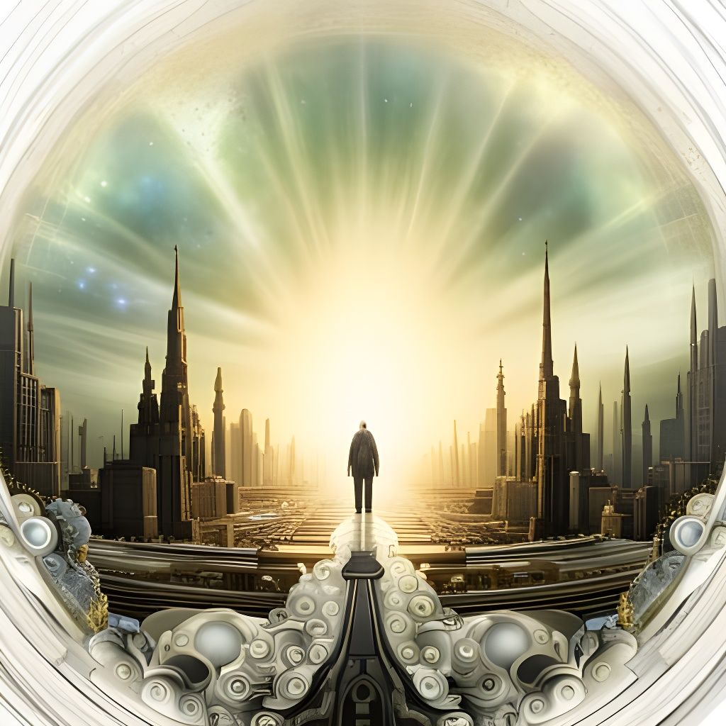 Luminescent Figures in Desolate Dreamscape