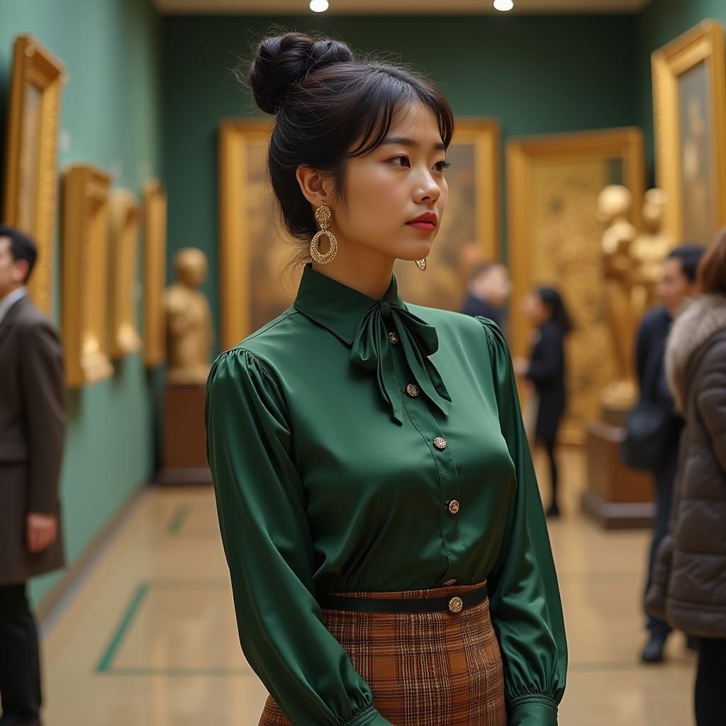 Science Teacher in Museum: Photorealistic Portrait