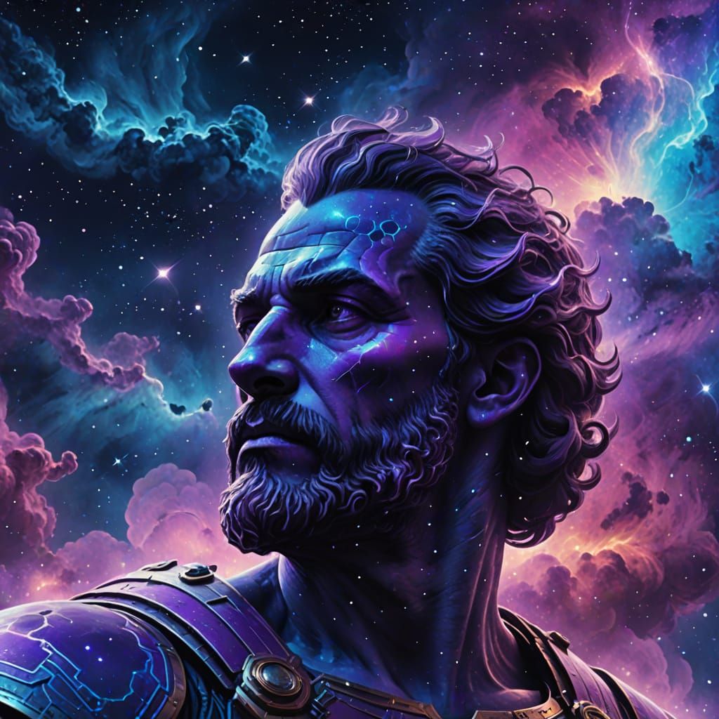 Odysseus Nebula in Space: Digital Sci-Fi Art