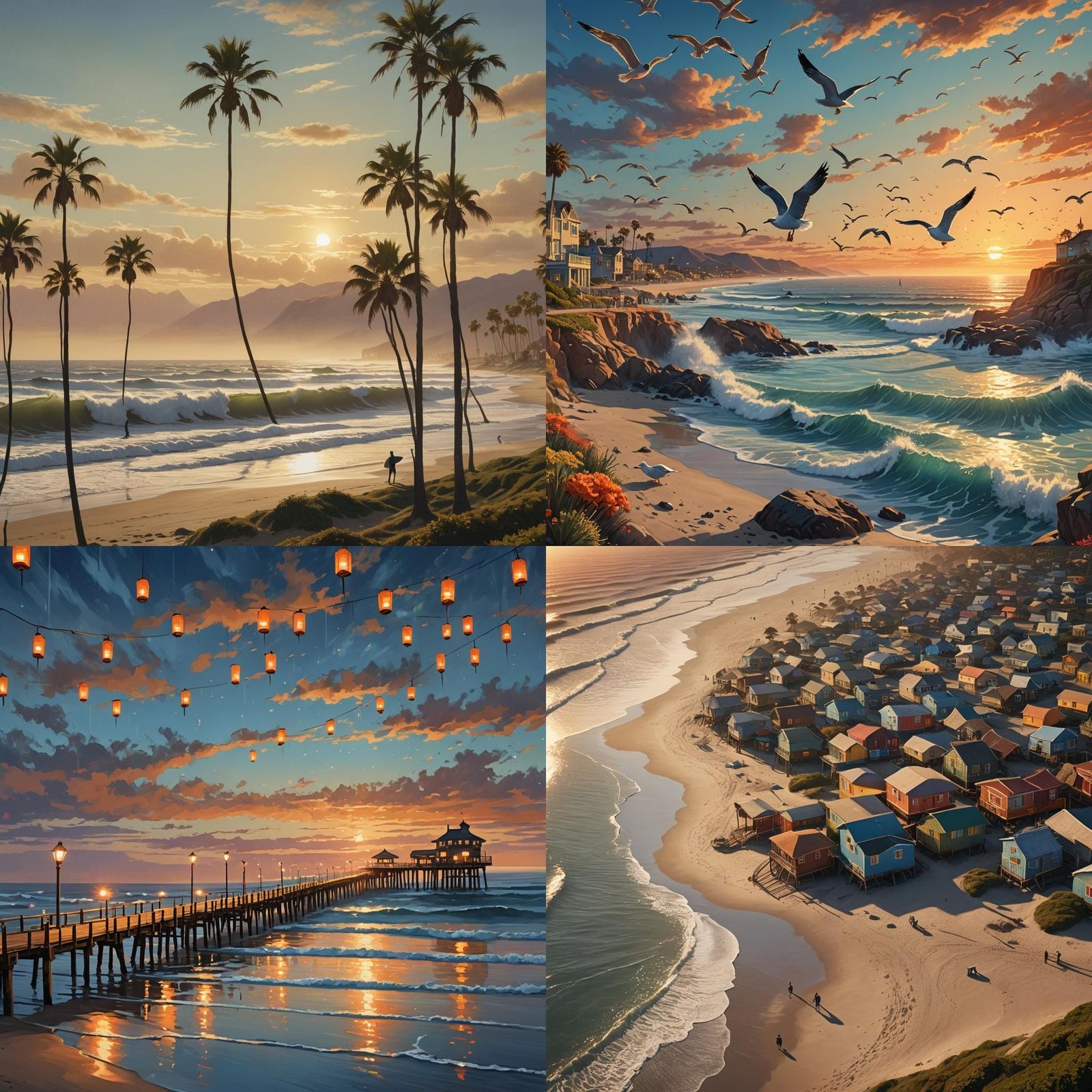 San Diego Ocean Beach in Detailed Matte Painting