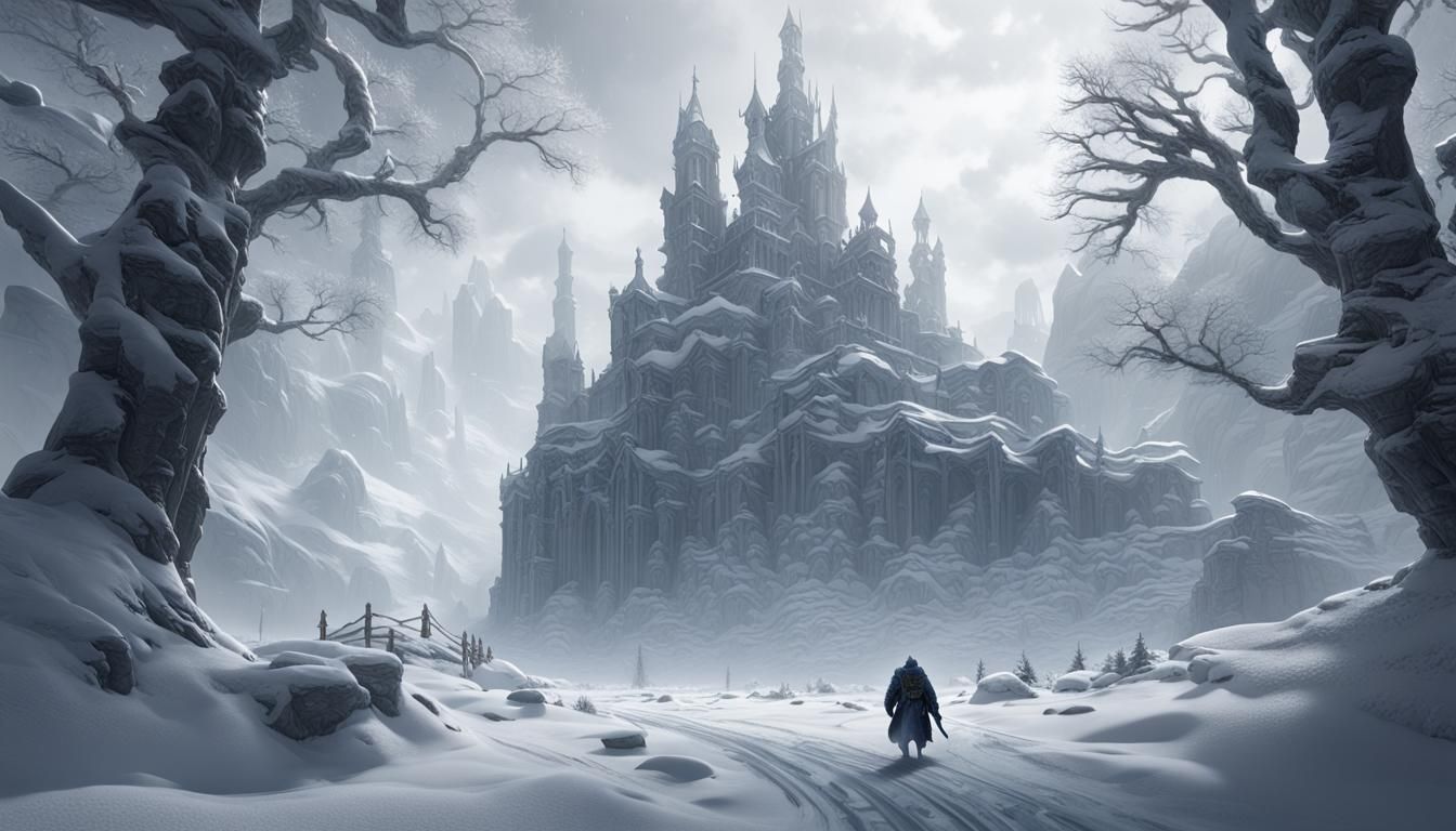 Monochromatic Lone Wolf Tracking Through Blizzard Snow