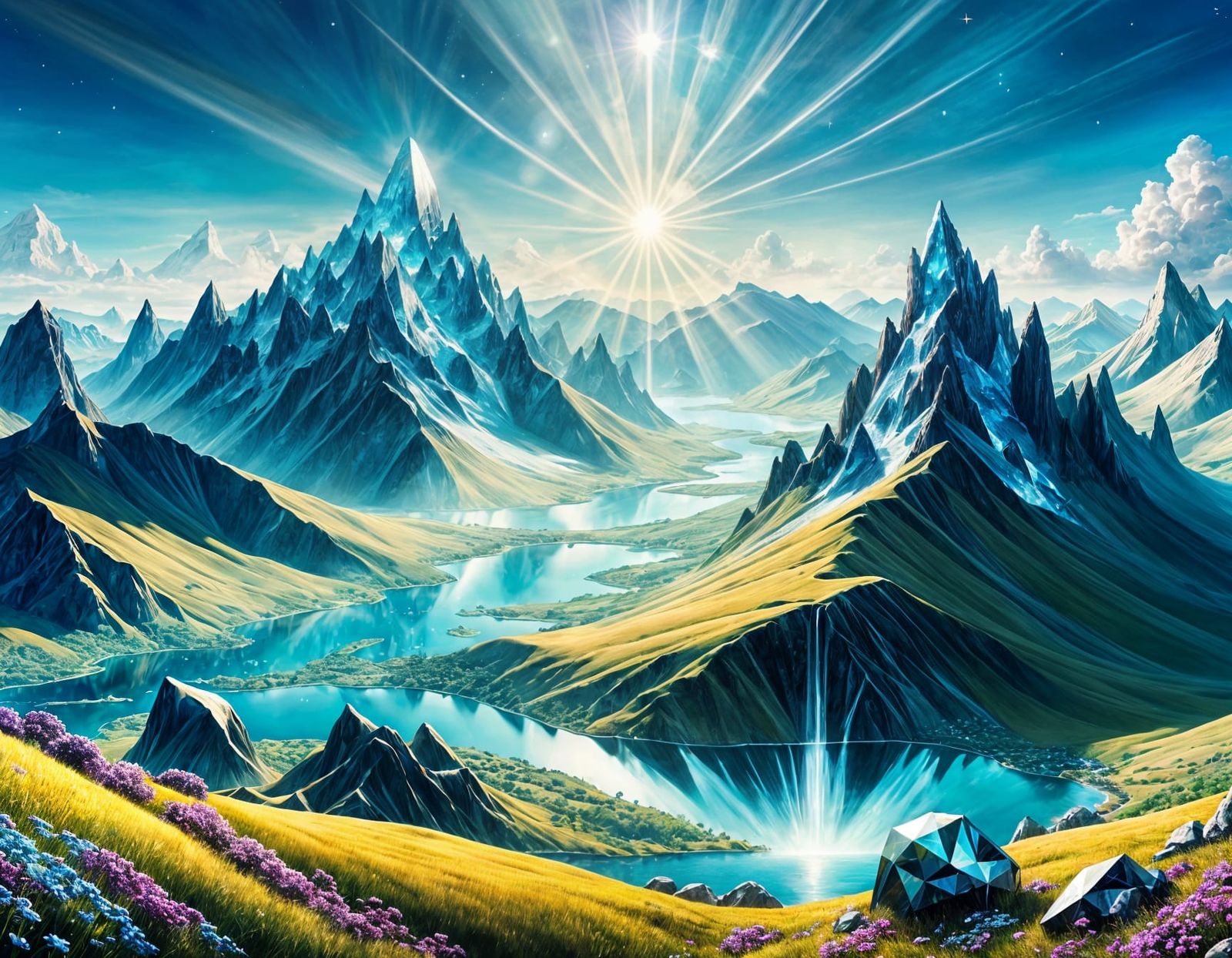 Sapphire Jewelled Mountains Unveil Diamond Peaks