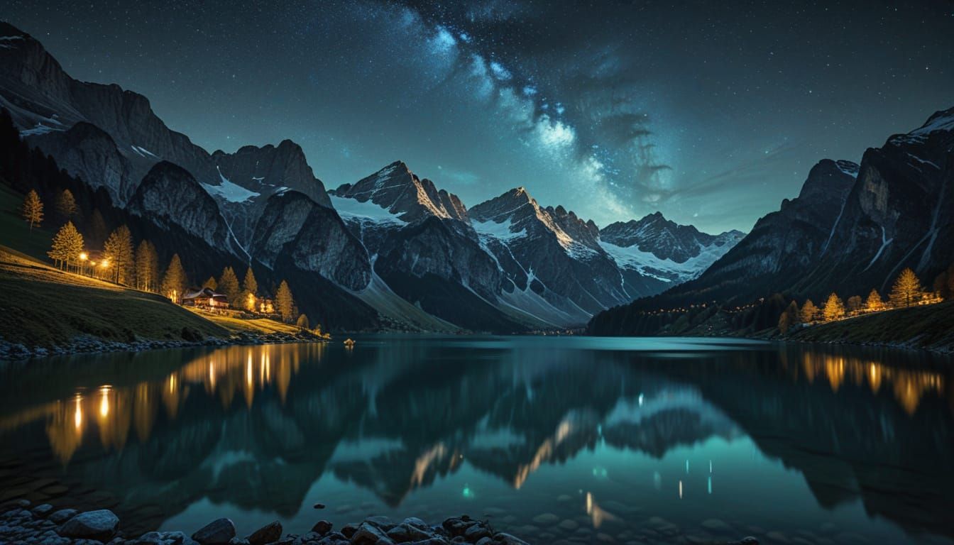 Oeschinensee, Switzerland: Alpine Lake Mirror Reflections