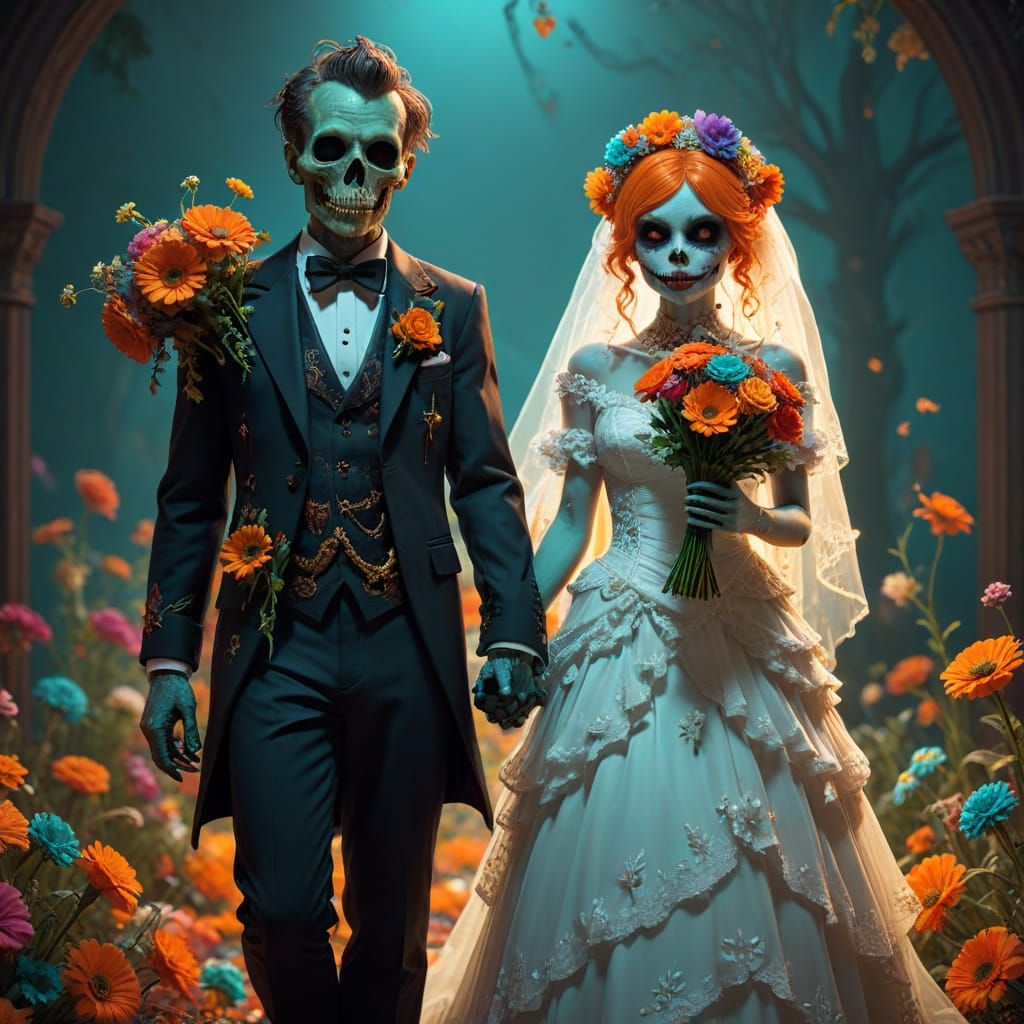 Zombie Bride and Groom Concept Art