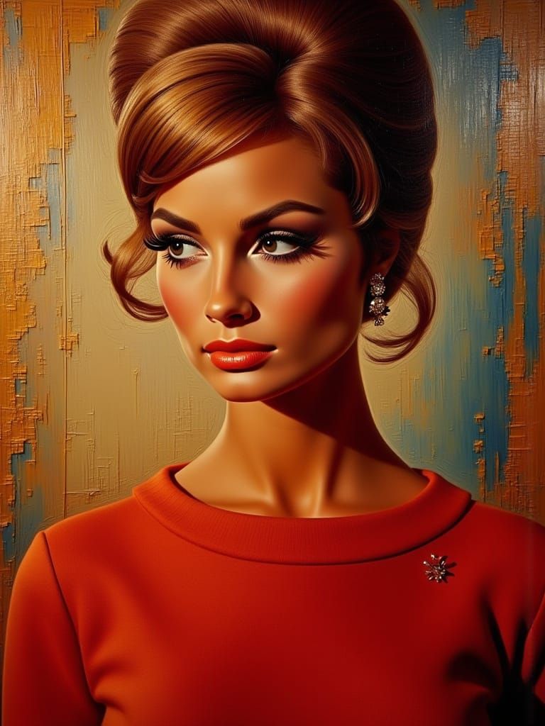 Expressionist Portrait of Supermodel in Vivid Oil Painting