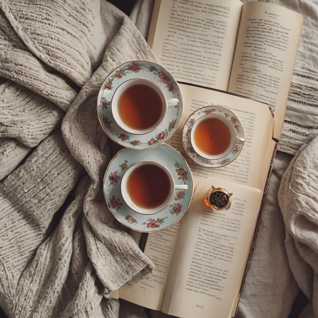 Cozy Sunday Afternoon with Book and Tea