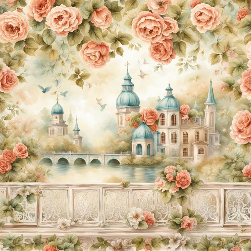 Romantic Vintage Scene in Graphic 45 Style