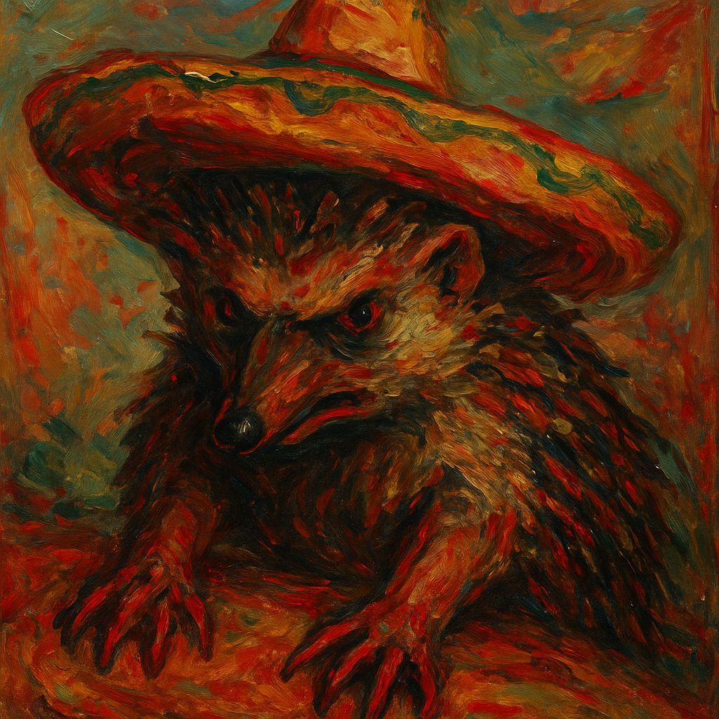 Hedgehog's Sombrero Revenge: Grotesque Animal Art