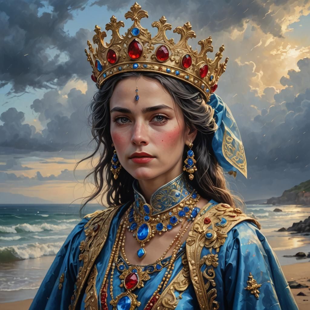 Pakistani Queen Portrait in Detailed Matte Painting