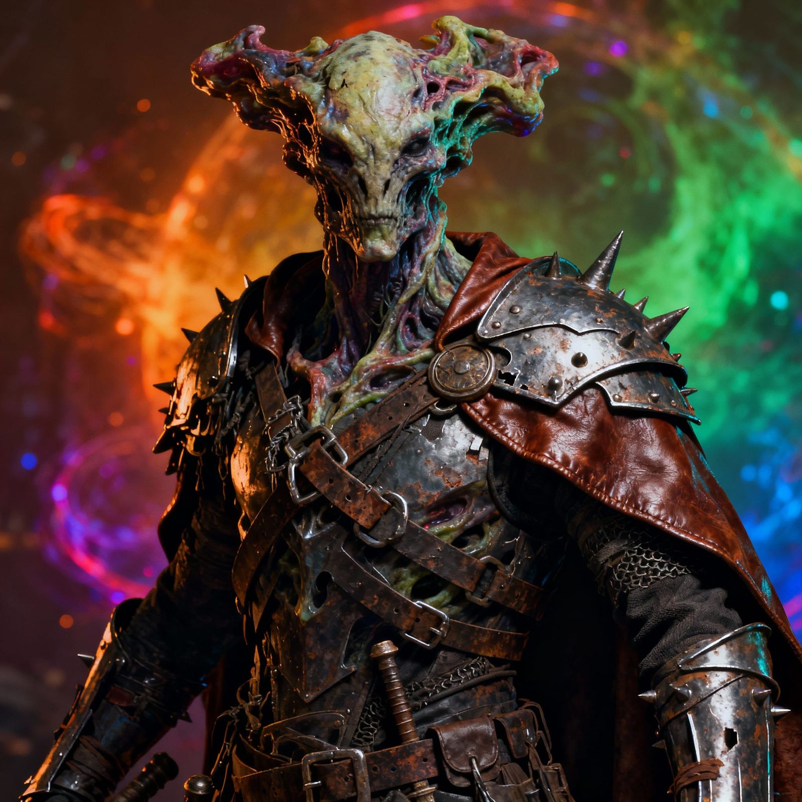 Epic Interdimensional Outlaw in Dark Fantasy Style