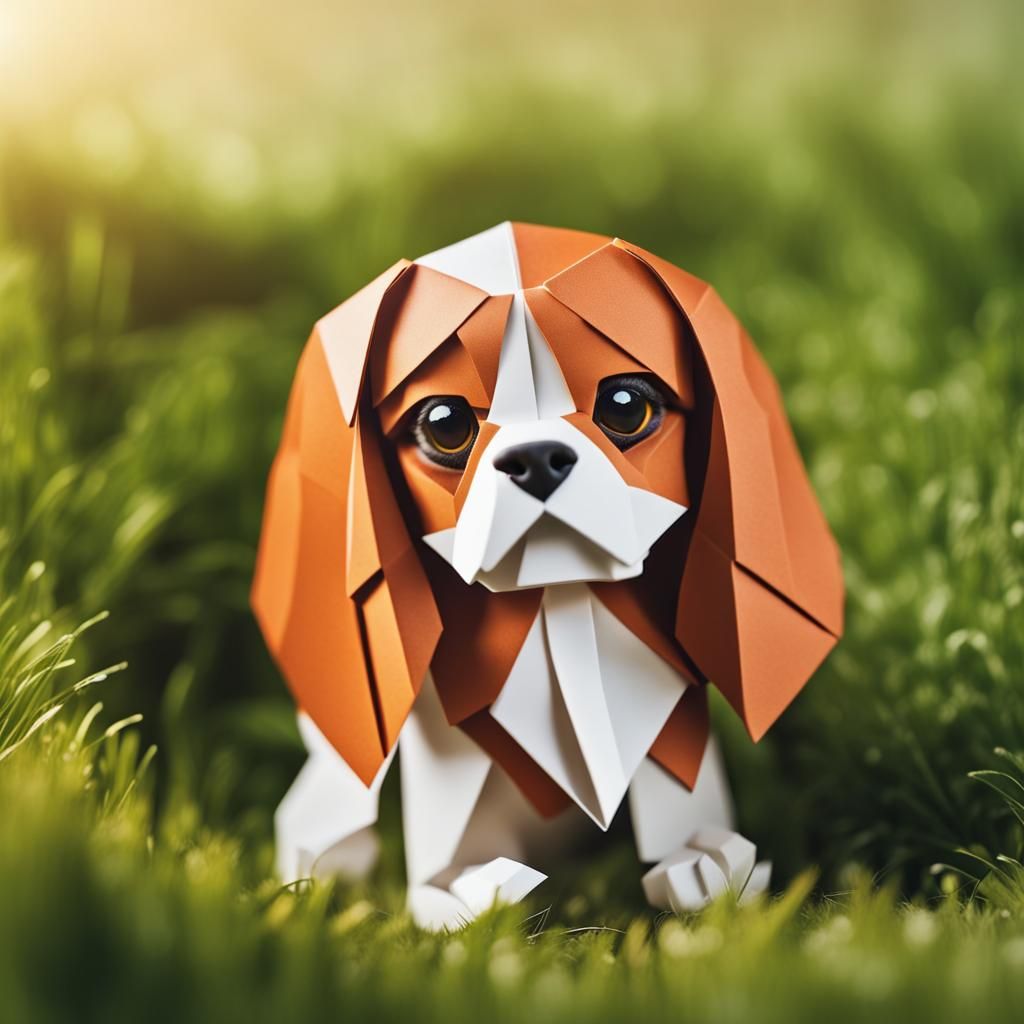 Origami Cavalier King Charles Spaniel Papercraft