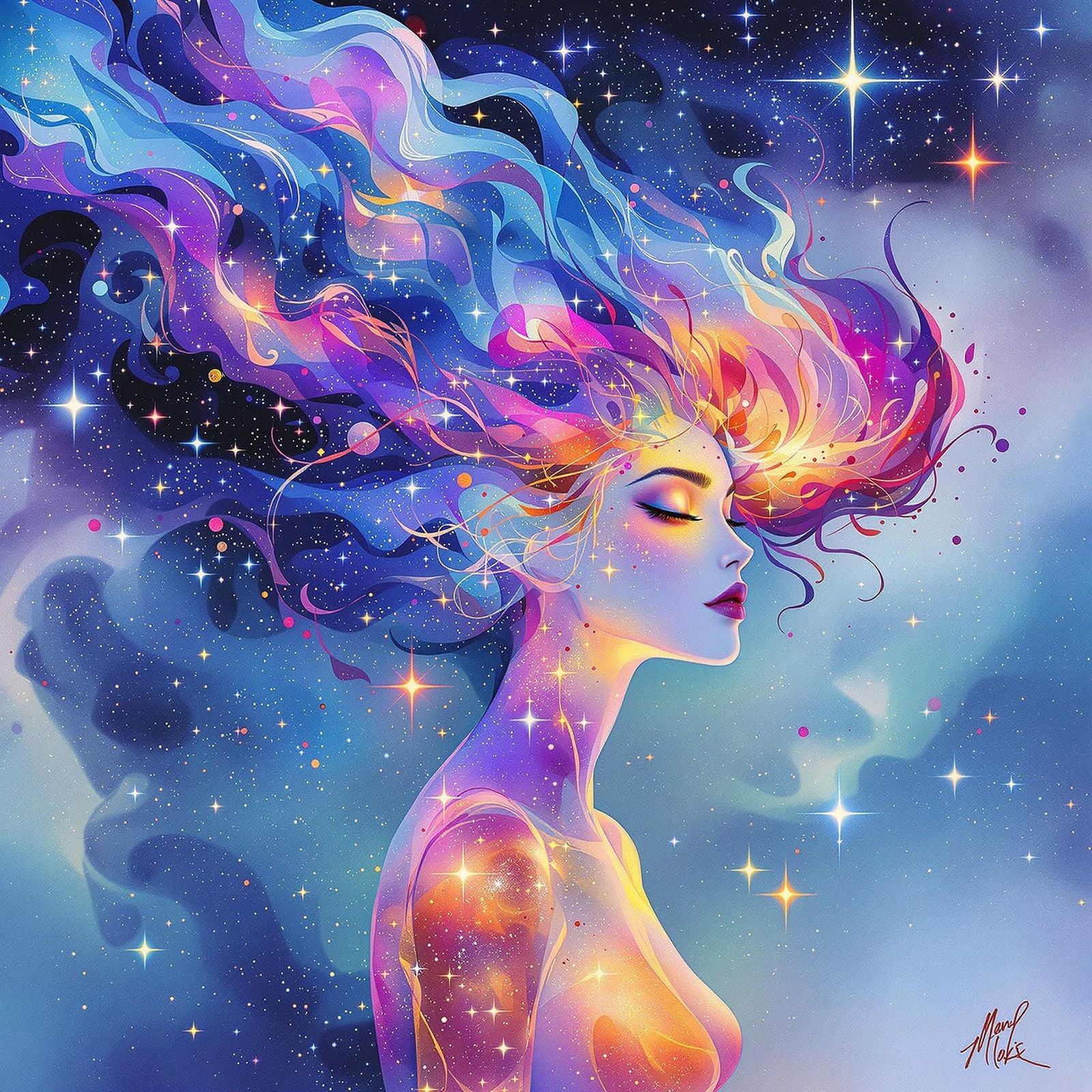 Galactic Goddess Unites with Cosmos