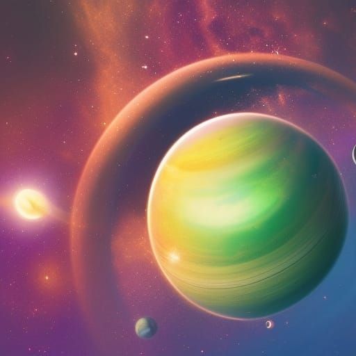 Hyperrealistic Planet with Rings as Splash Art