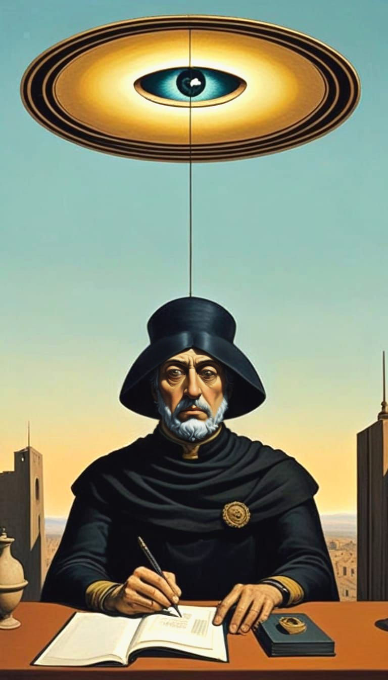 AI Surrealist Eye Reads Minds in De Chirico Style