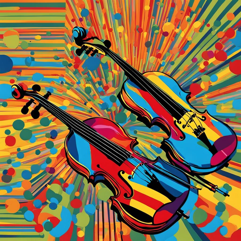Pop Art Violin in Bold Colors