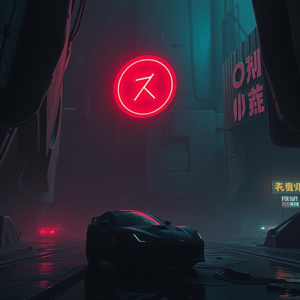 Cyberpunk Cityscape: Neon and Decay in 2099