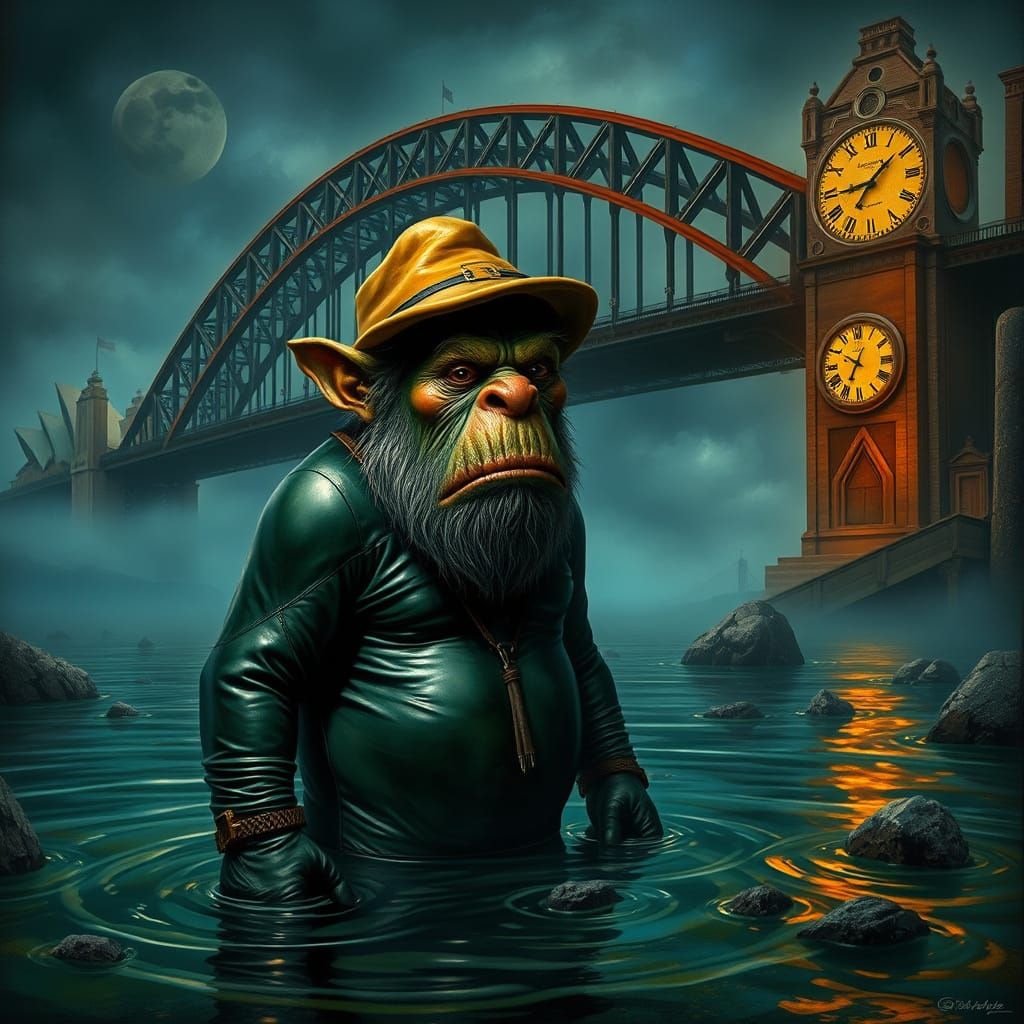 Surreal Troll Under Sydney Harbour Bridge