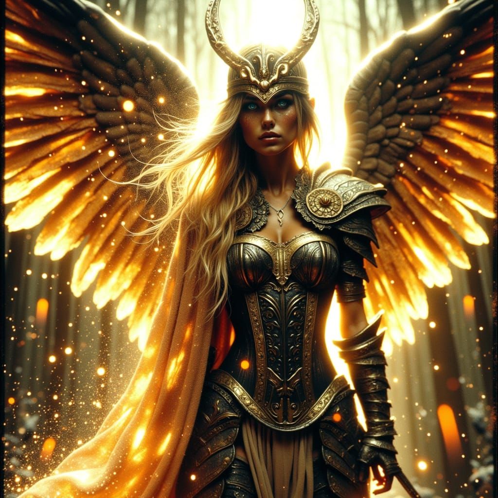Goddess of Light: Radiant Valkyrie in Splendid Noir