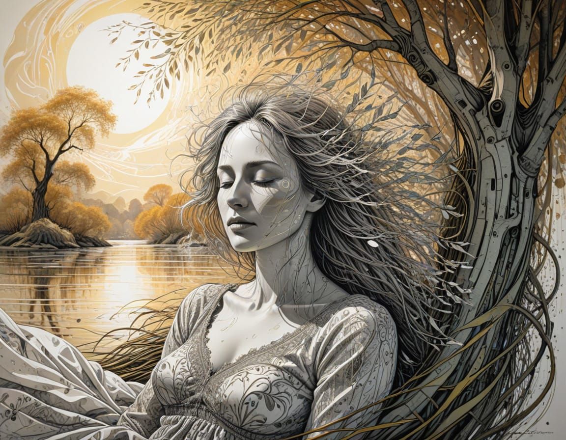 Dreamy Whispers in Elegant Fine Line Art