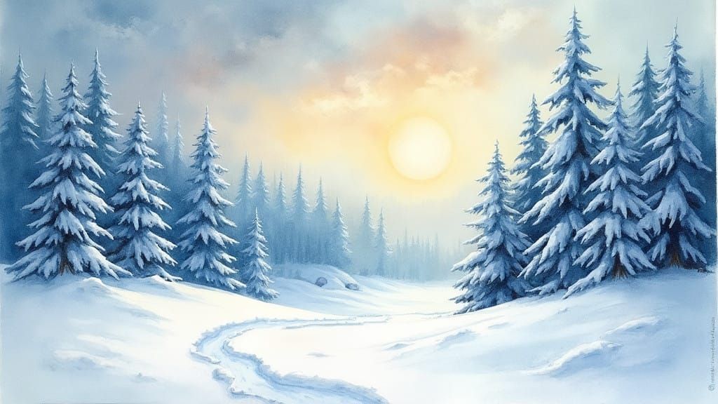 Winter Wonderland Watercolor Painting 🎨🖌️✨