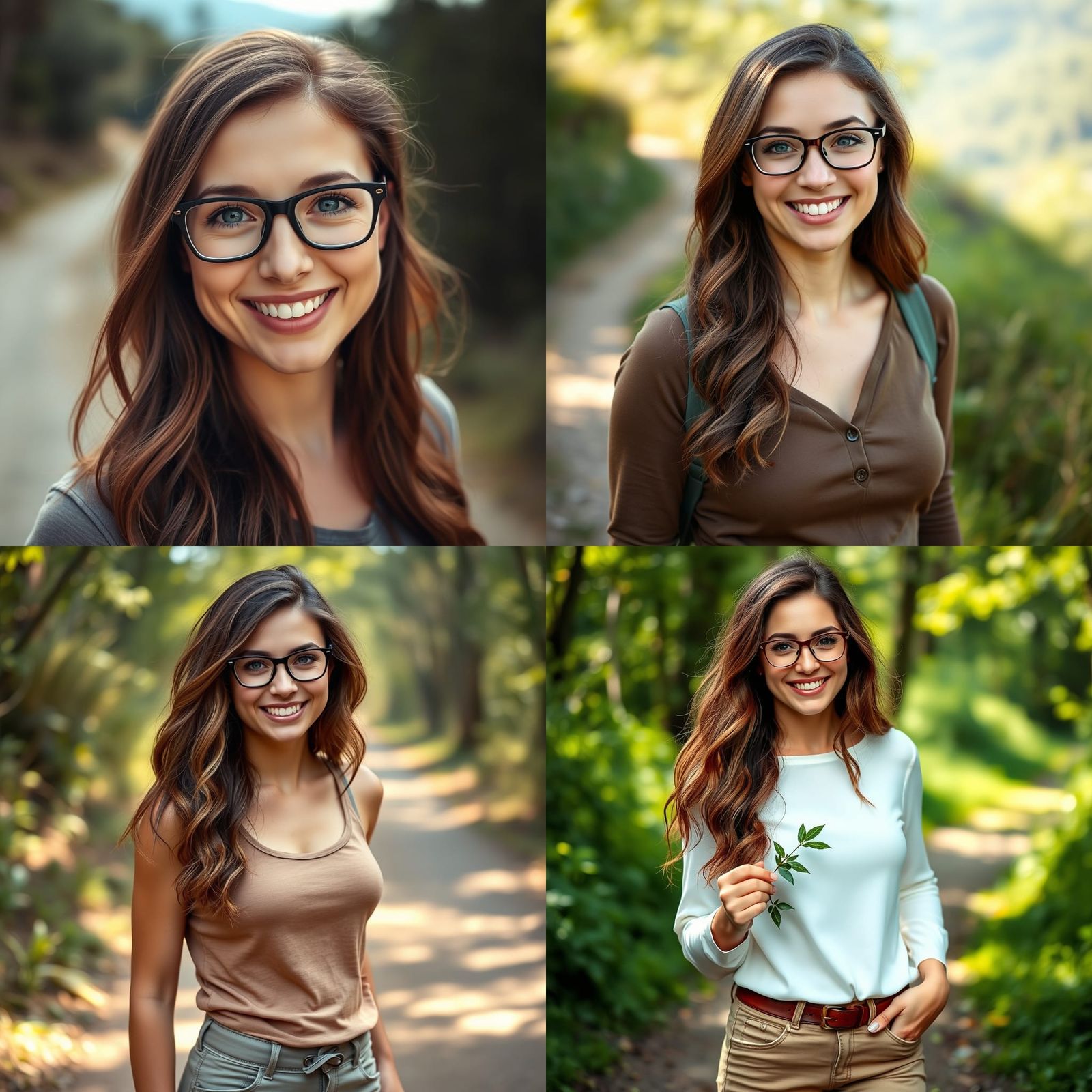 Smiling Woman with Glasses in Natural Light