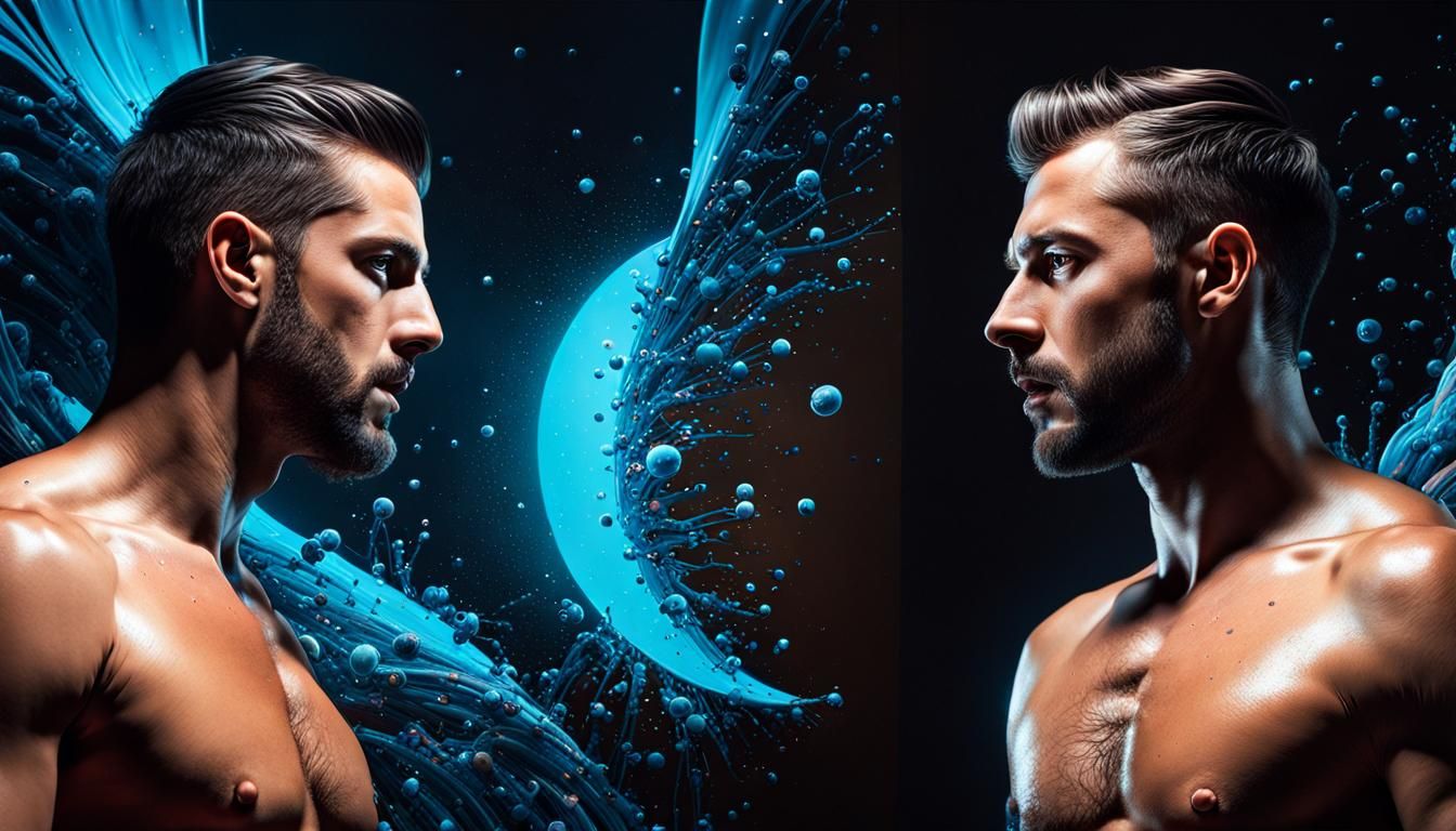 Bioluminescent Man in the Night: Graffiti Art Style