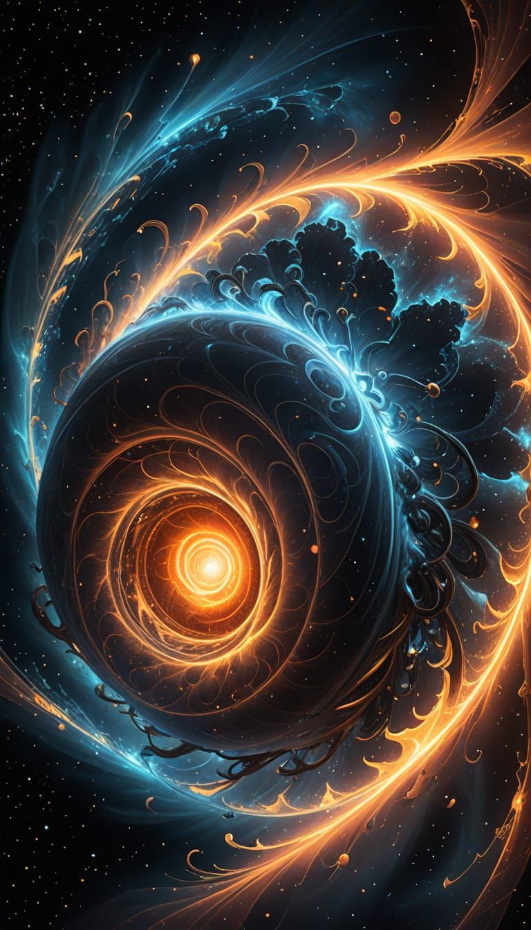 Cosmic Energy Flow Mathematics Concept Art