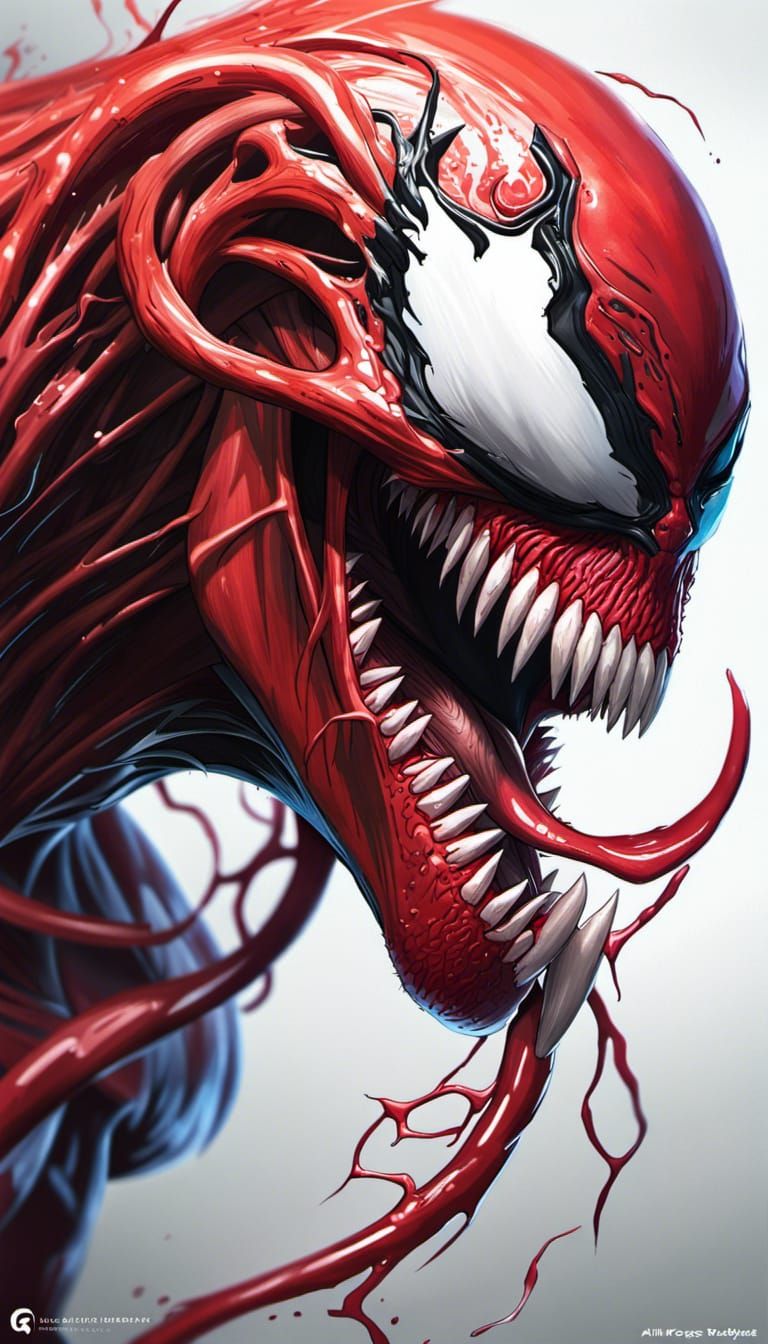 Hyperdetailed Carnage Venom Portrait in Dynamic Lighting