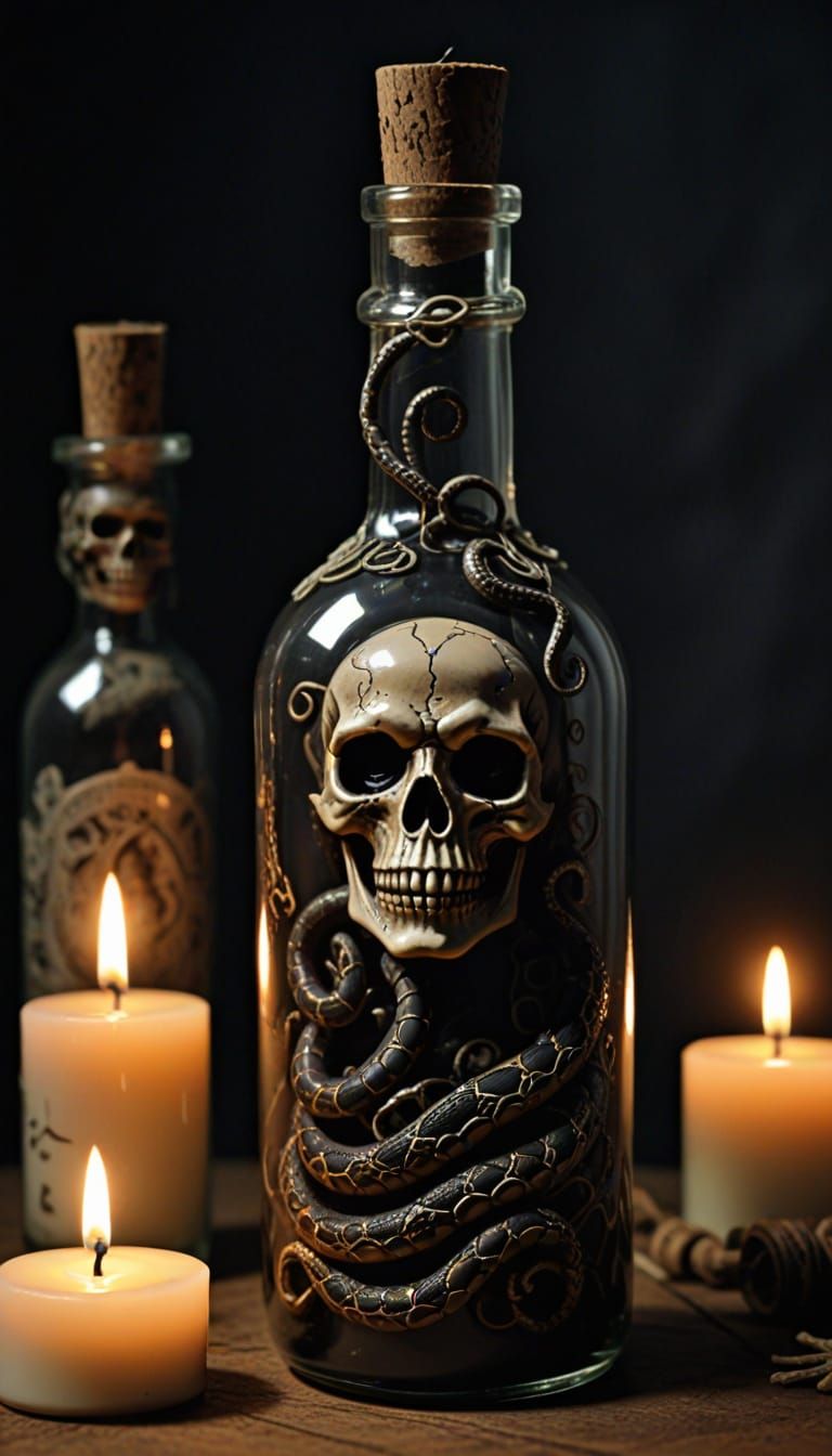 Dark Magic Ritual in a Voodoo Altar