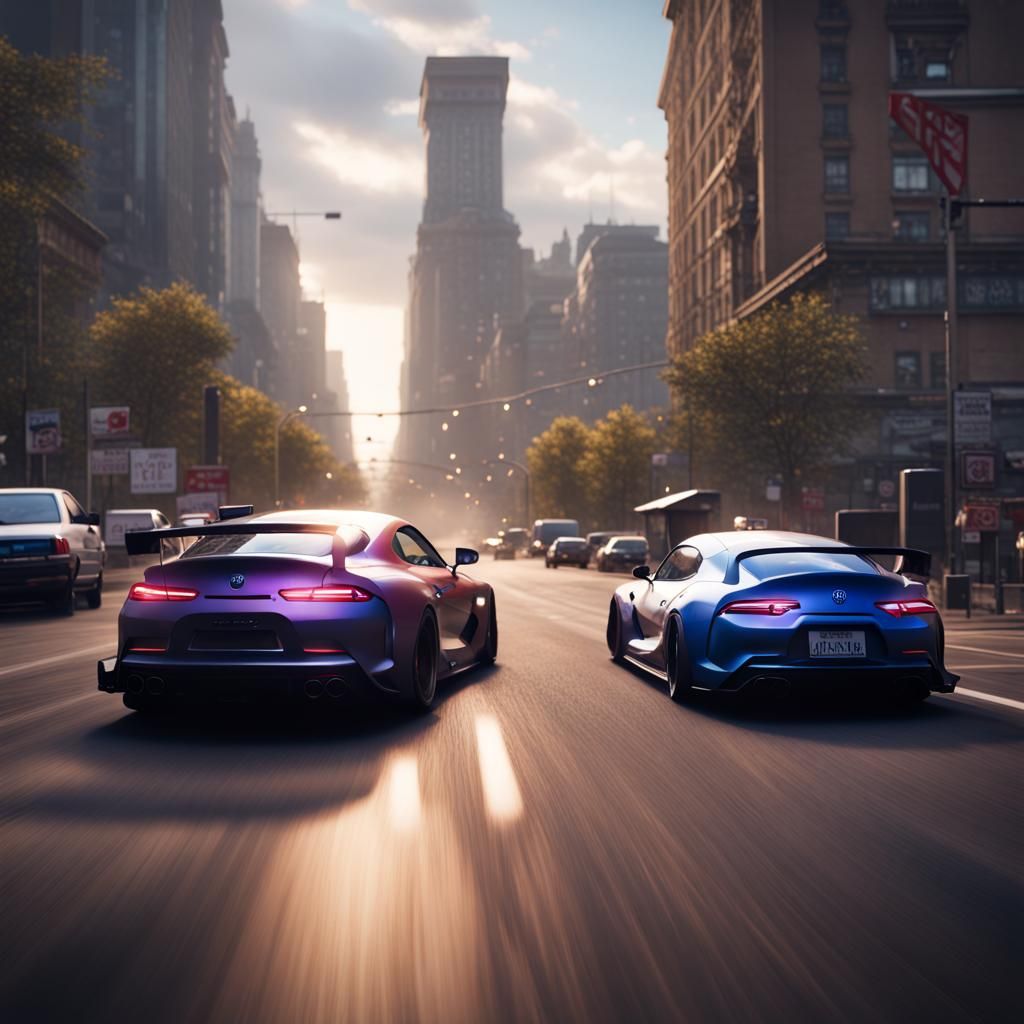 Supra MK4 Drifting During Police Chase, Detailed Matte Paint...