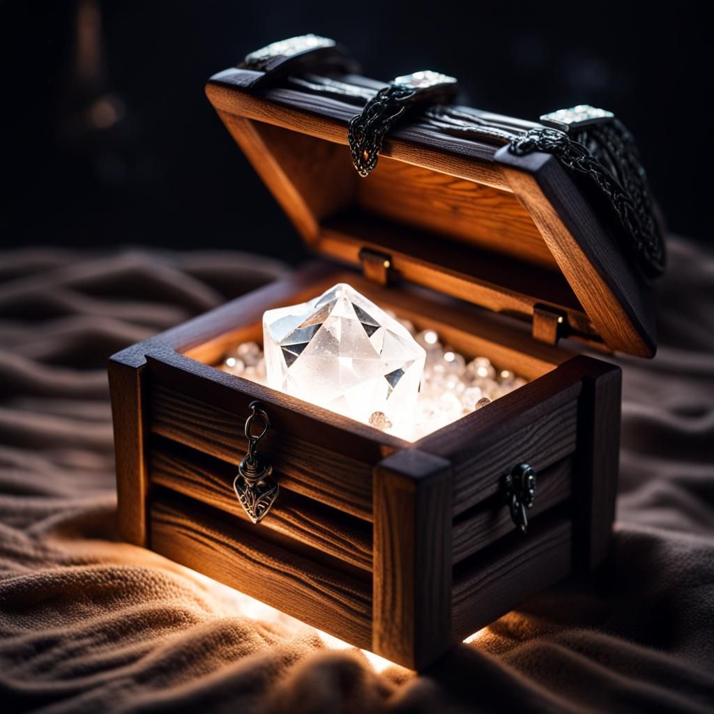 Glowing Crystal in Ancient Dungeon Chest