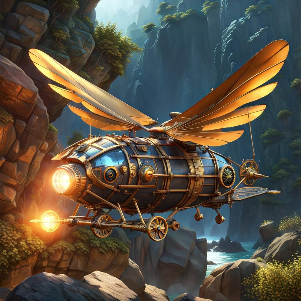 Ornithopter owl like steampunk