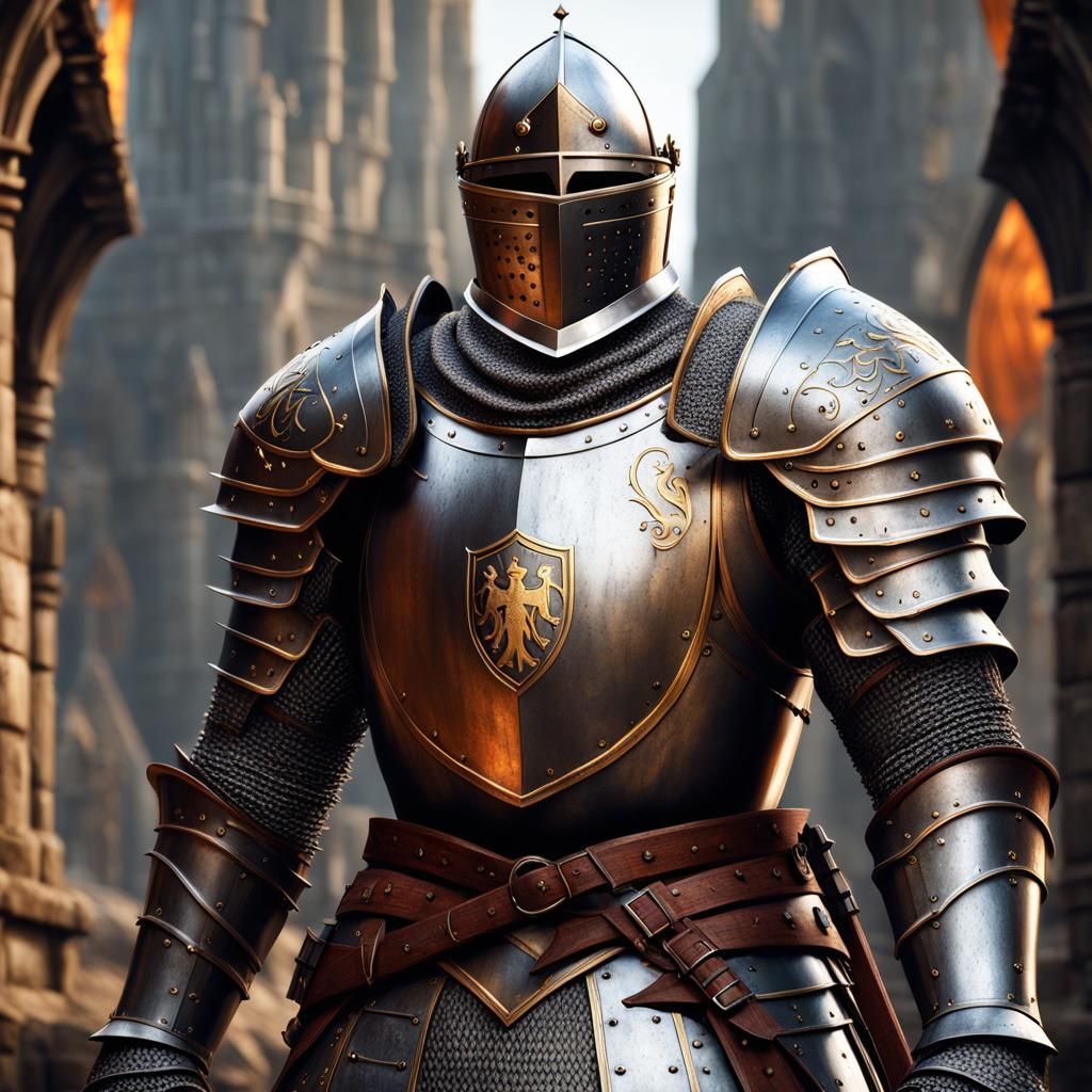 Photorealistic Medieval Knight in Detailed Matte Painting