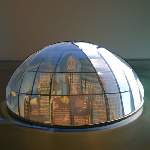 Futuristic Martian City Under Glass Domes