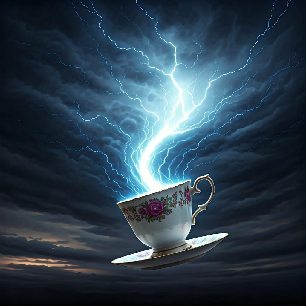 Electrified China Cup in Stormy Sky