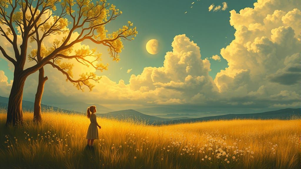 Golden Innocence: AI Art Depicting Childhood Purity