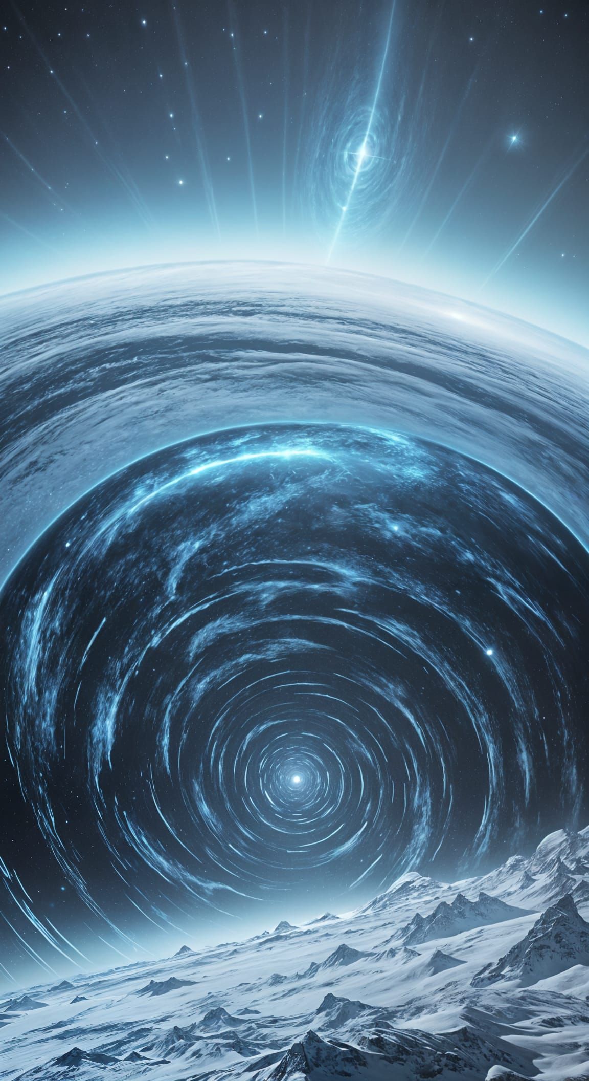 Uncharted White Planet: An AI Rendering