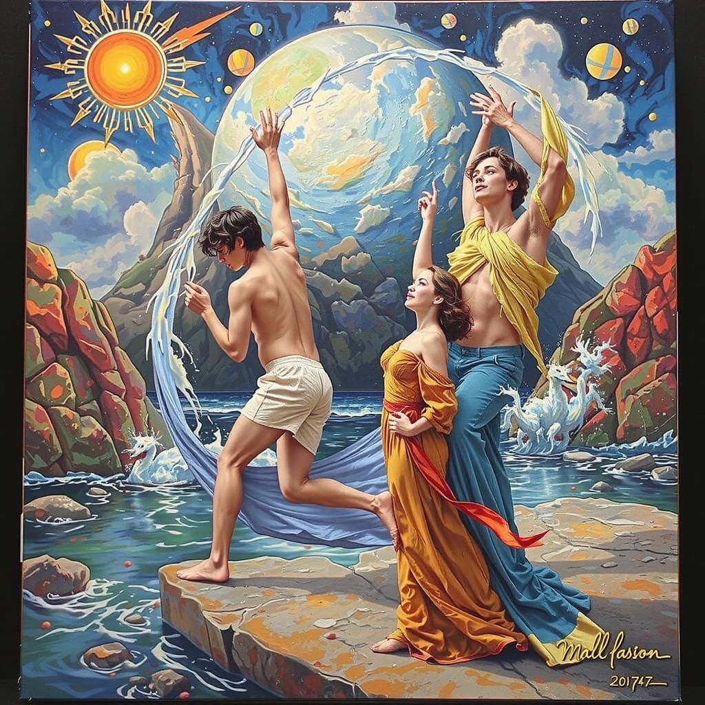 Epic Coastal Landscape with Rising Mist