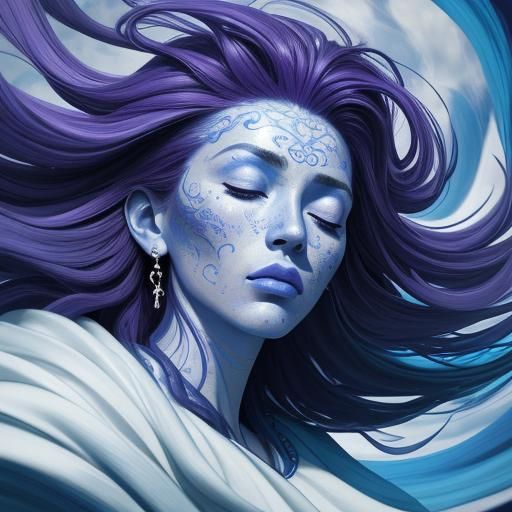 Dreamlike Surreal Face in Vibrant Colors