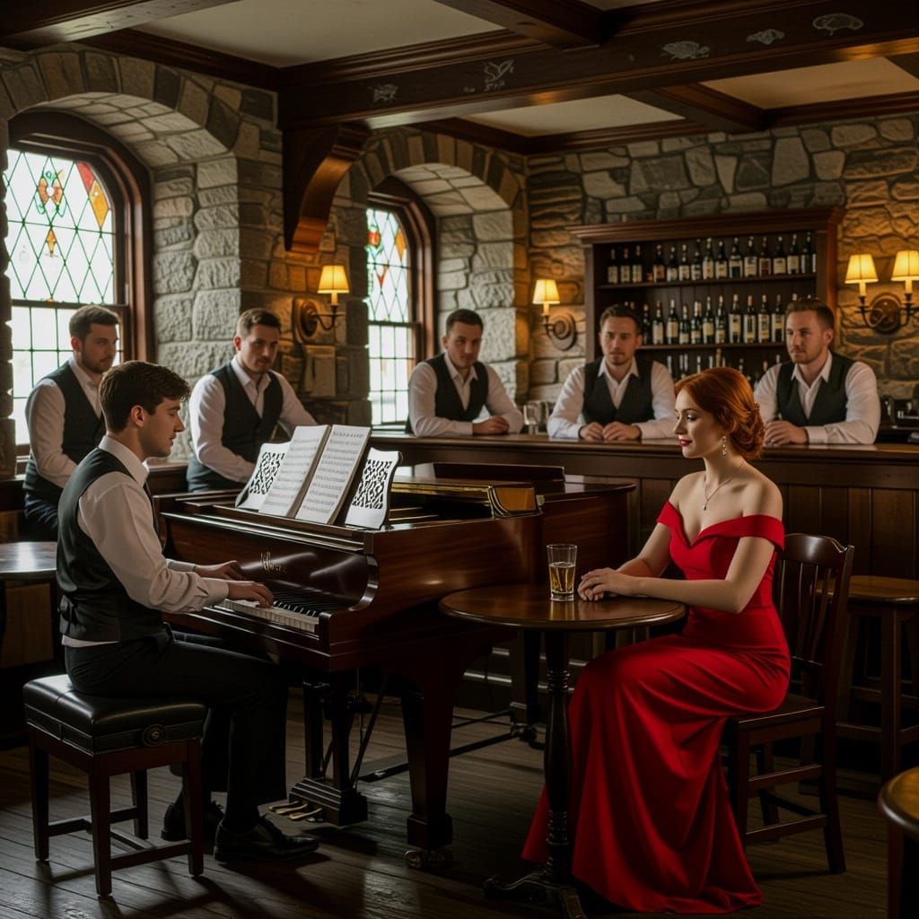 Musician Entertains at Castle Inn With Admiring Patrons