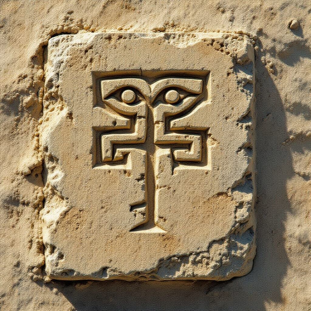 Sandstein mit unbekanntem Symbol.