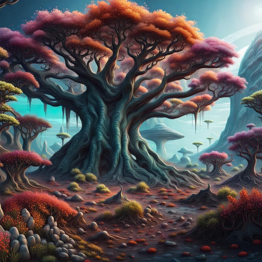 Vibrant Alien World: Photorealistic Rendering