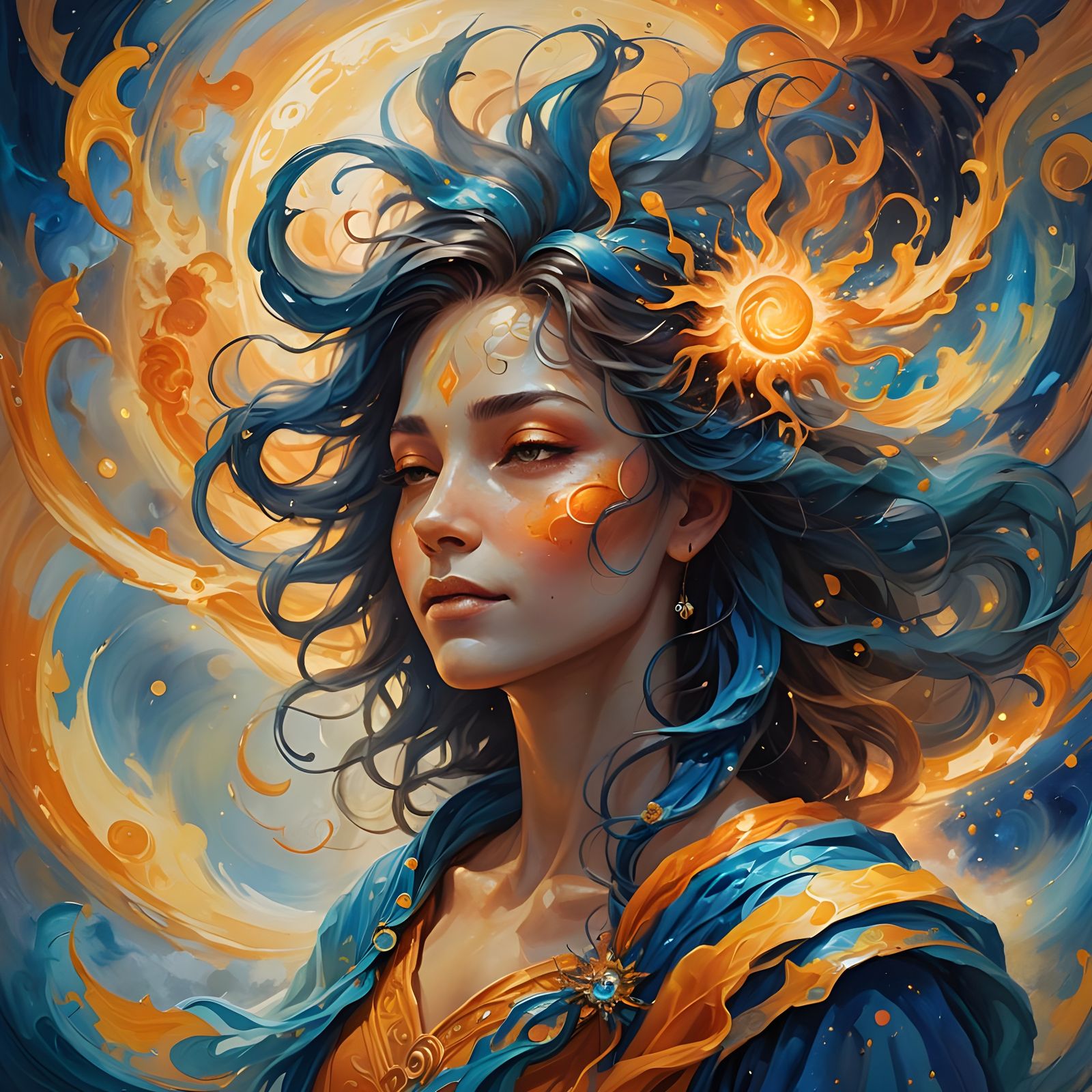 Soul Embodiment: Sun, Wind, and Earth in Matte Painting